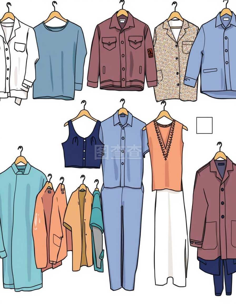 展示各种服装